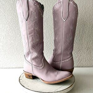 Lane SWEET MEMORIES Knee High Womens Cowboy Boots Purple White Western Tall 8.5